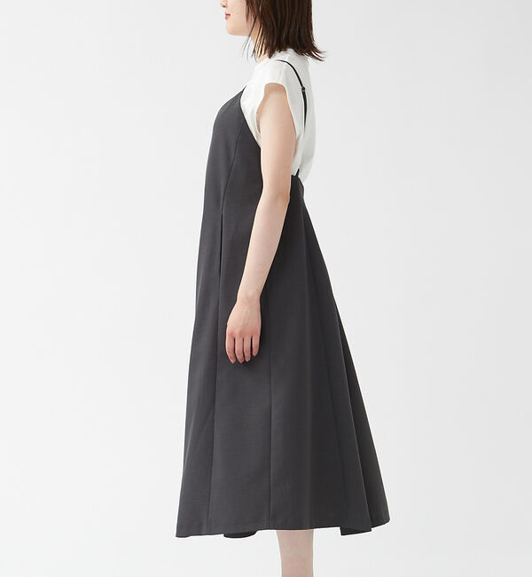 qualite「ギャバストレッチフォルムキャミワンピース」|ワンピース|