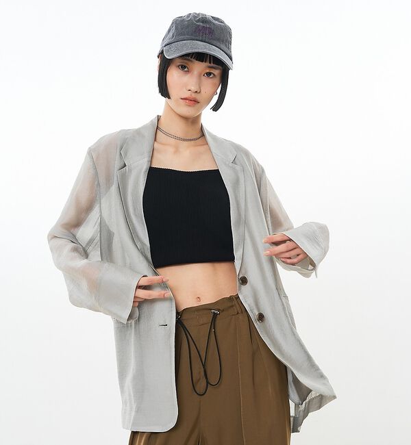 NOMINE「バックスリット シルキー シアー ジャケット」|その他|