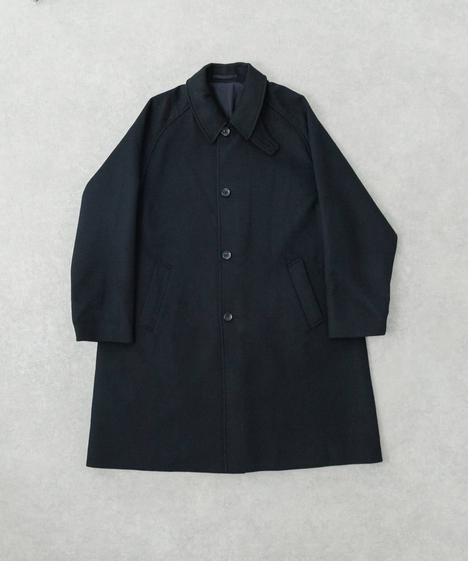 URBAN RESEARCH「WOOL BAL COLLAR COAT」|ステンカラーコート|ネイビー