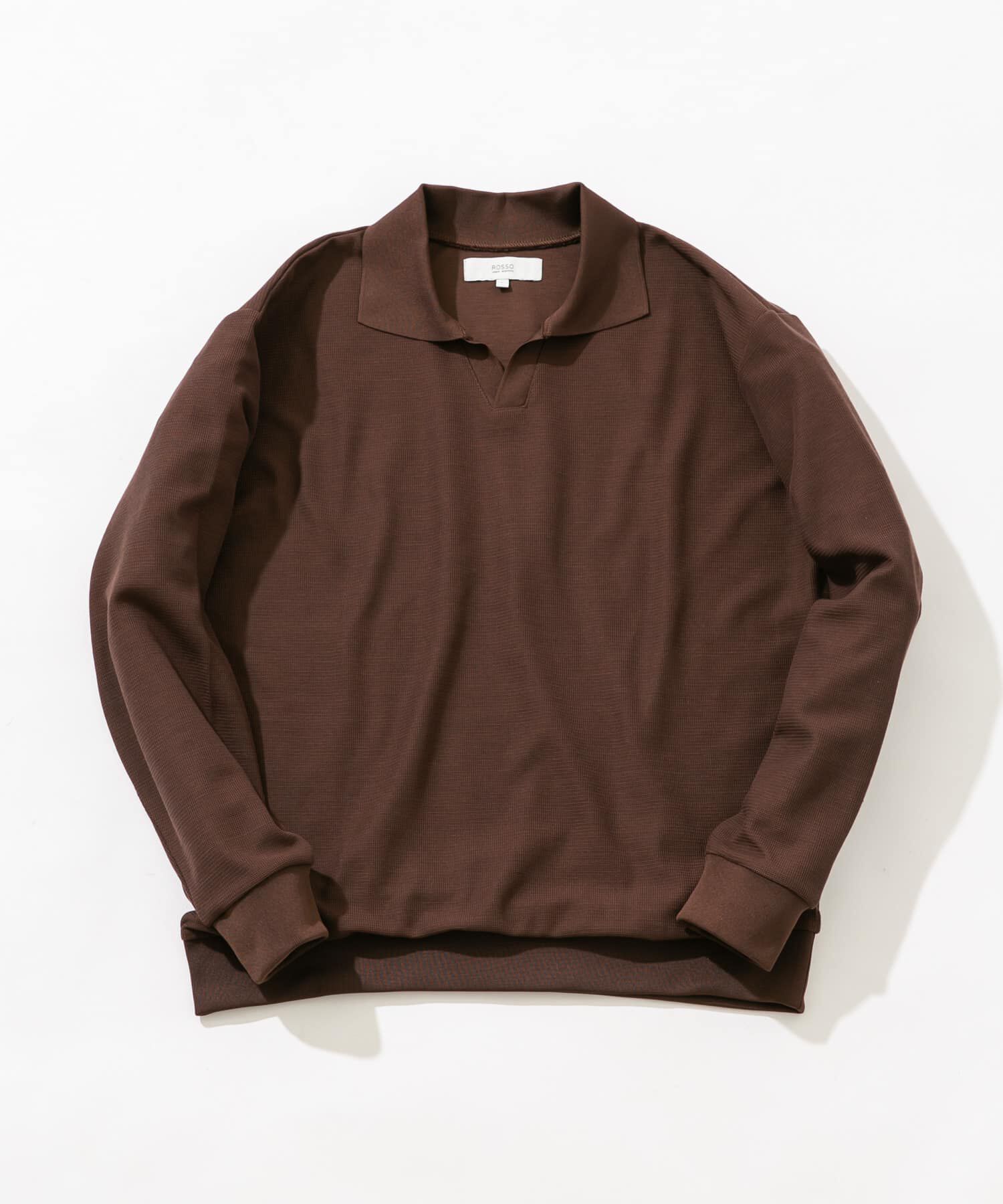 URBAN RESEARCH ROSSO「ダブルフェイスサーマルスキッパーポロシャツ」|ポロシャツ|ブラウン