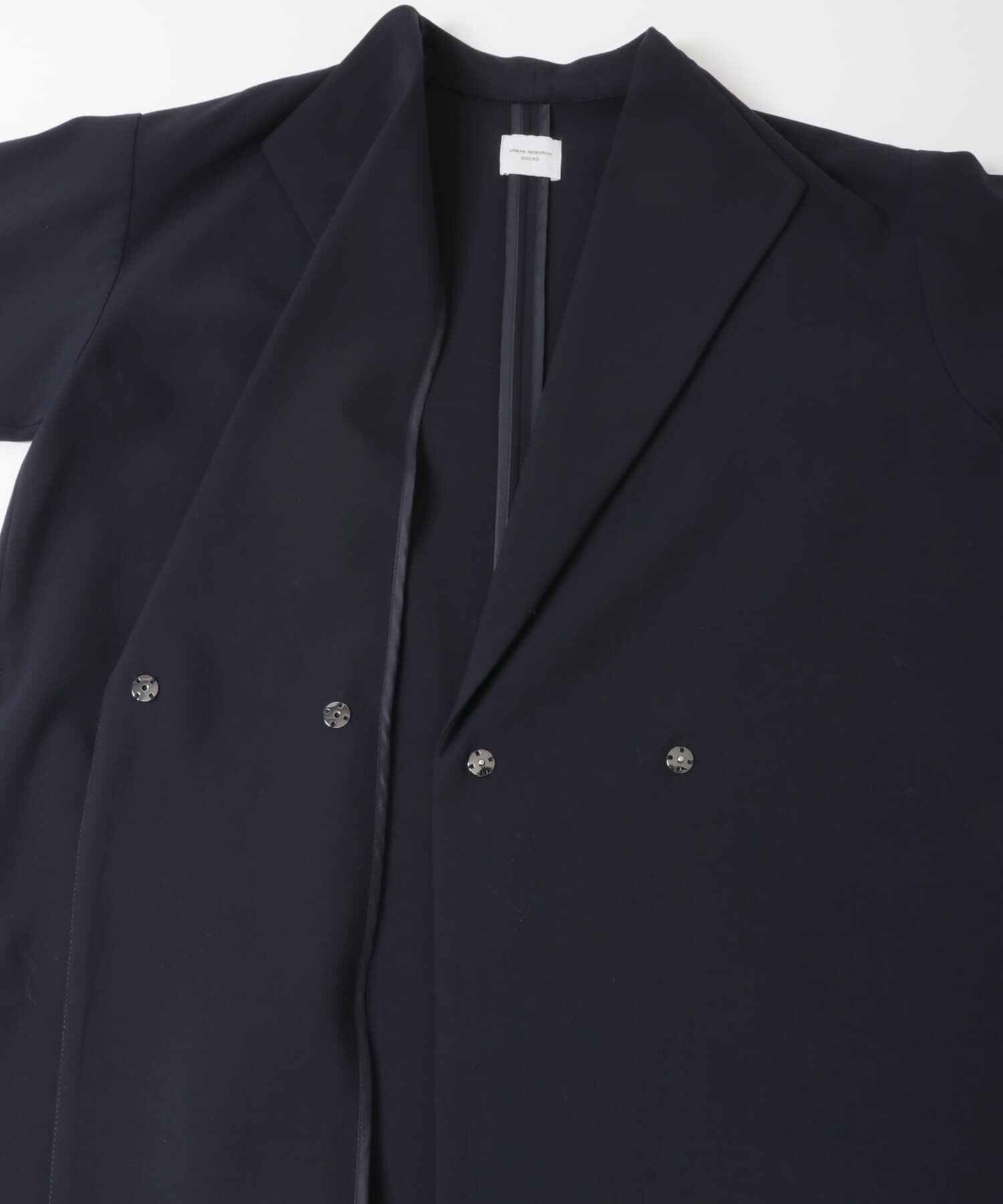 URBAN RESEARCH DOORS「『WEB限定』ダブルクロスガウンコート」|ノーカラーコート|