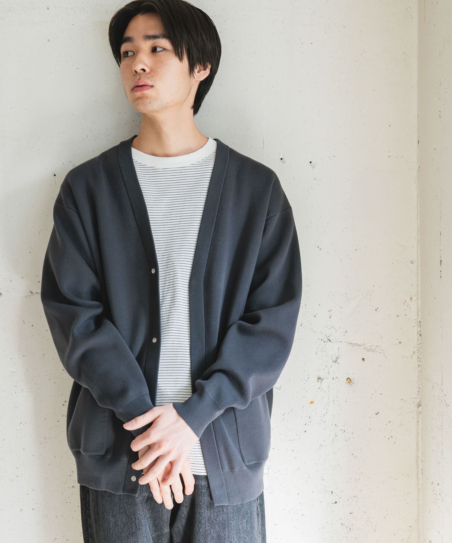 URBAN RESEARCH DOORS「『UR TECH Renew Knit』Vネックカーディガン」|カーディガン|