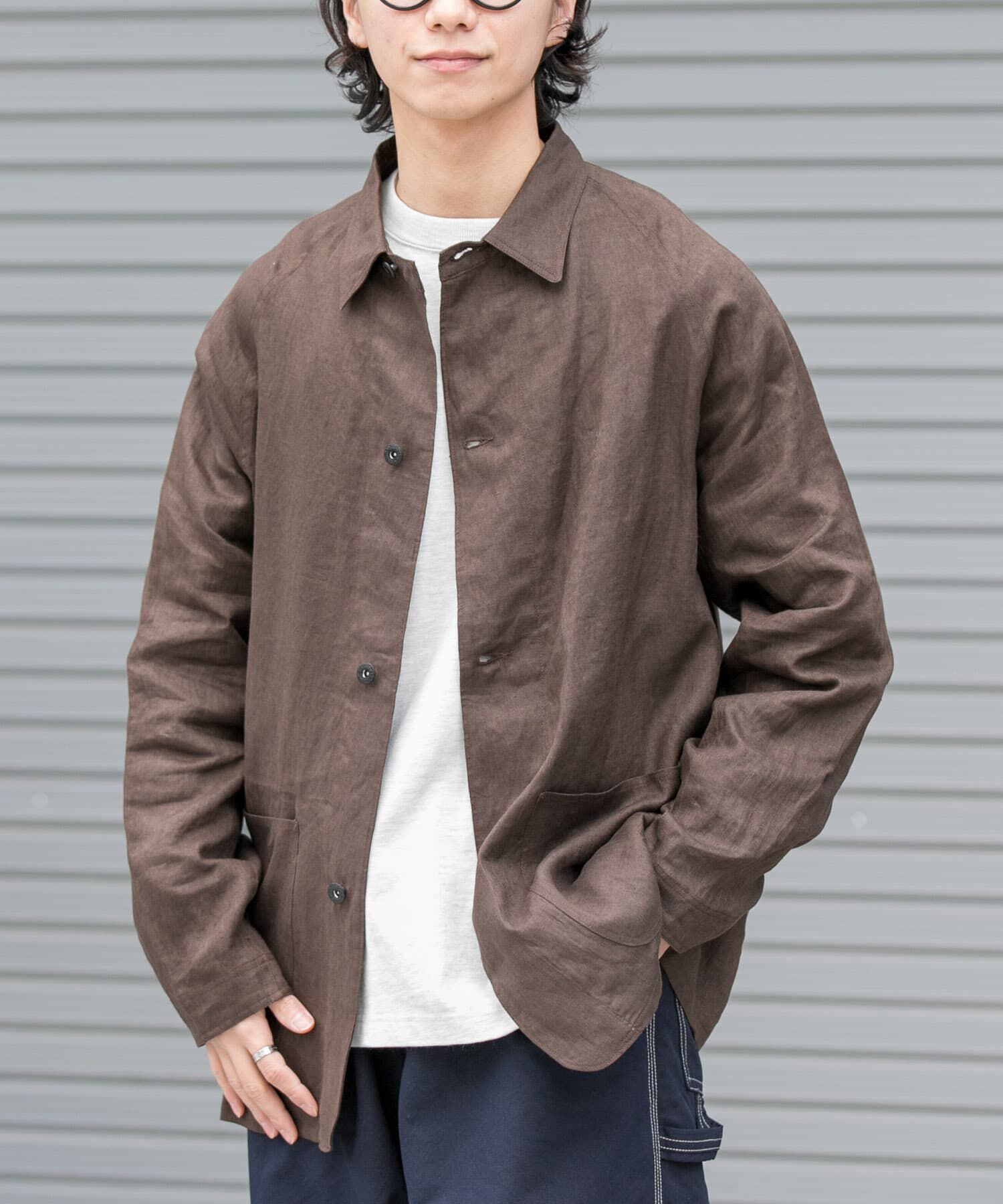 URBAN RESEARCH DOORS「FORK&SPOON　リネンカバーオールシャツジャケット」|その他|