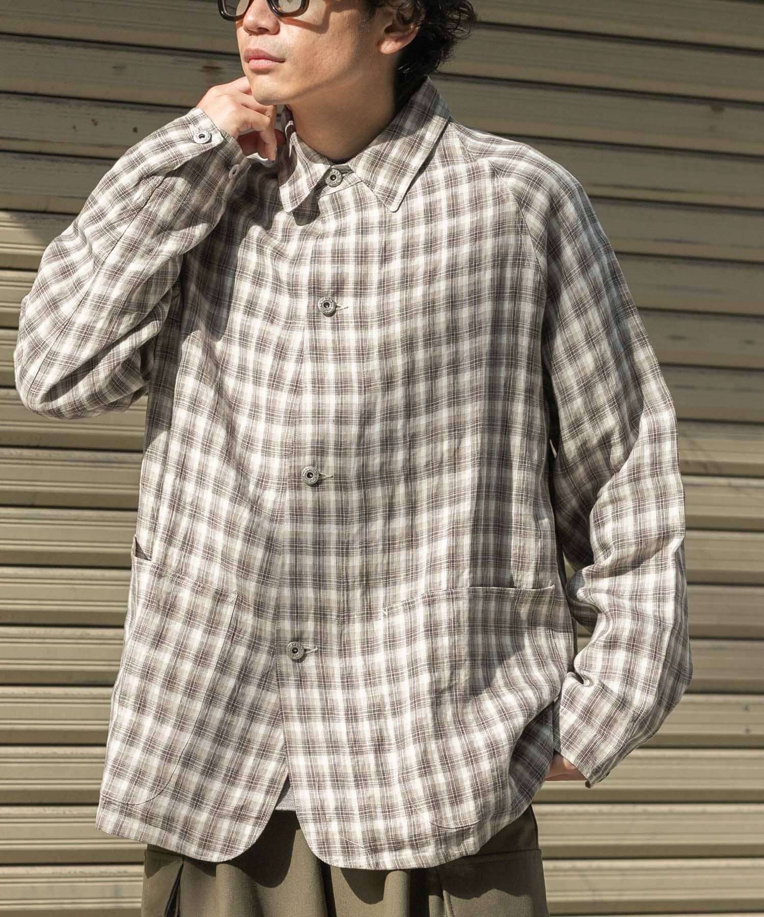 URBAN RESEARCH DOORS「FORK&SPOON　リネンカバーオールシャツジャケット」|その他|