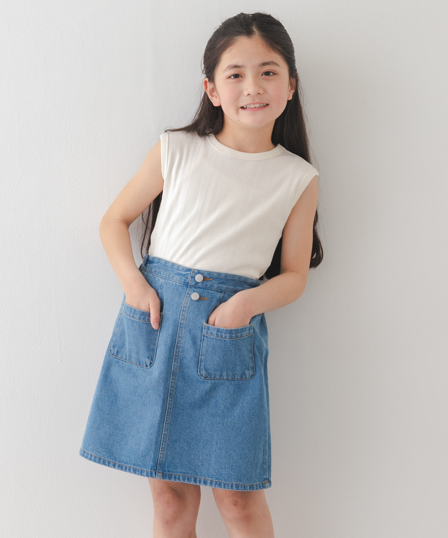 URBAN RESEARCH DOORS「『150サイズあり』ノースリランダムリブカットソー(KIDS)」|その他|アイボリー