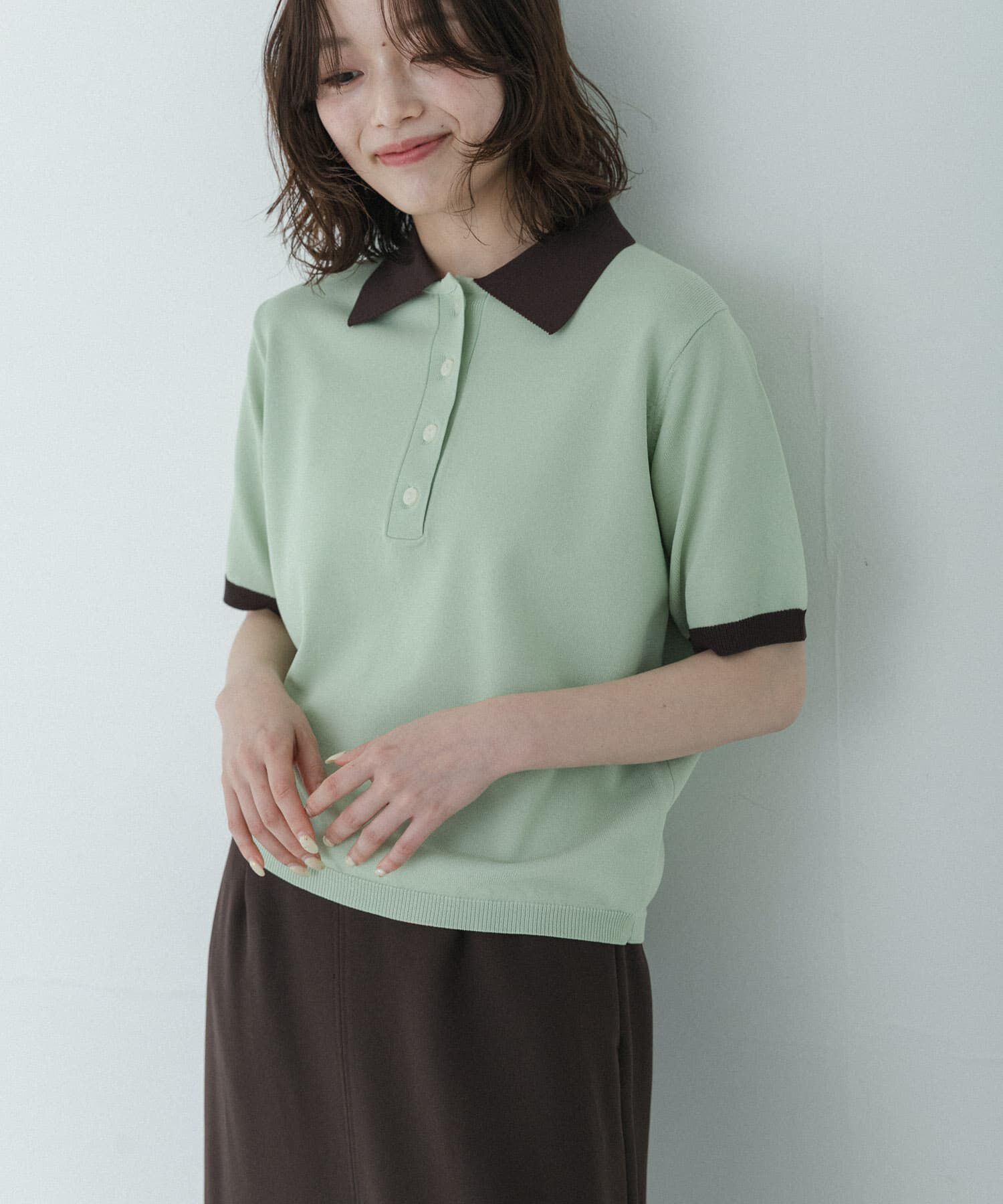 Sonny Label 「配色襟ニットポロシャツ」|ニット・セーター|