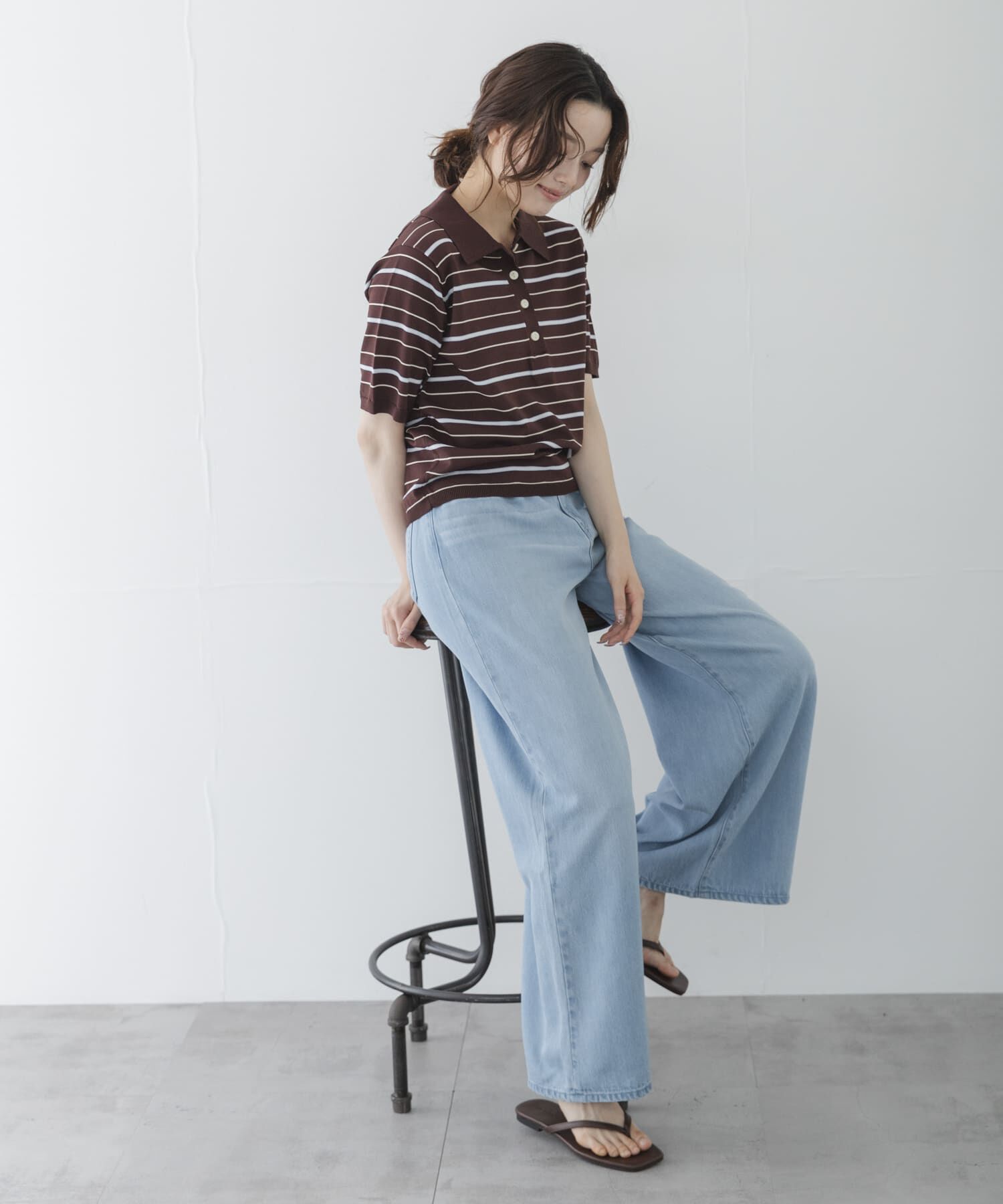 Sonny Label 「配色襟ニットポロシャツ」|ニット・セーター|