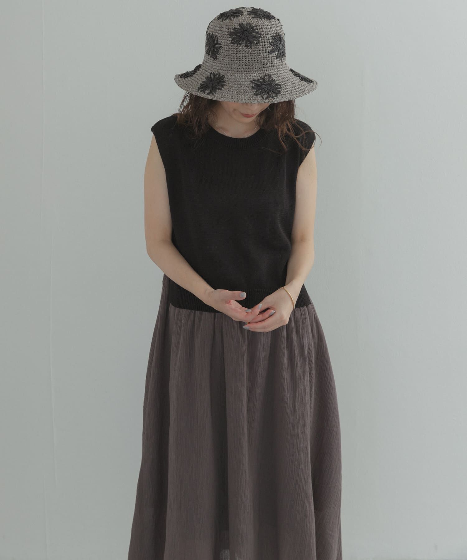 URBAN RESEARCH DOORS「『WEB限定』バイカラーニットドッキングワンピース」|ワンピース|