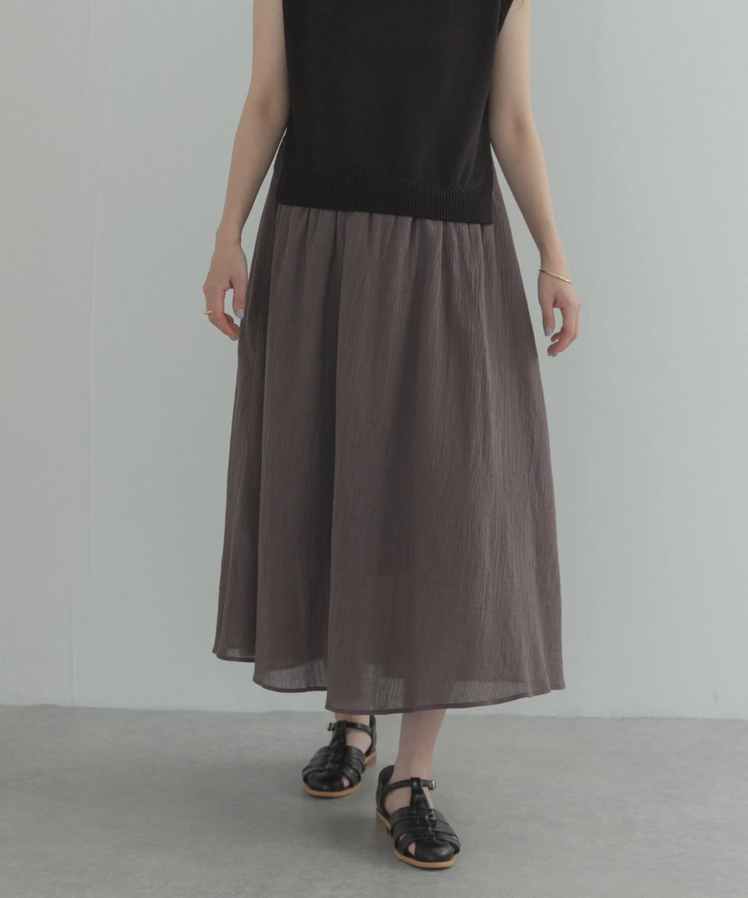 URBAN RESEARCH DOORS「『WEB限定』バイカラーニットドッキングワンピース」|ワンピース|