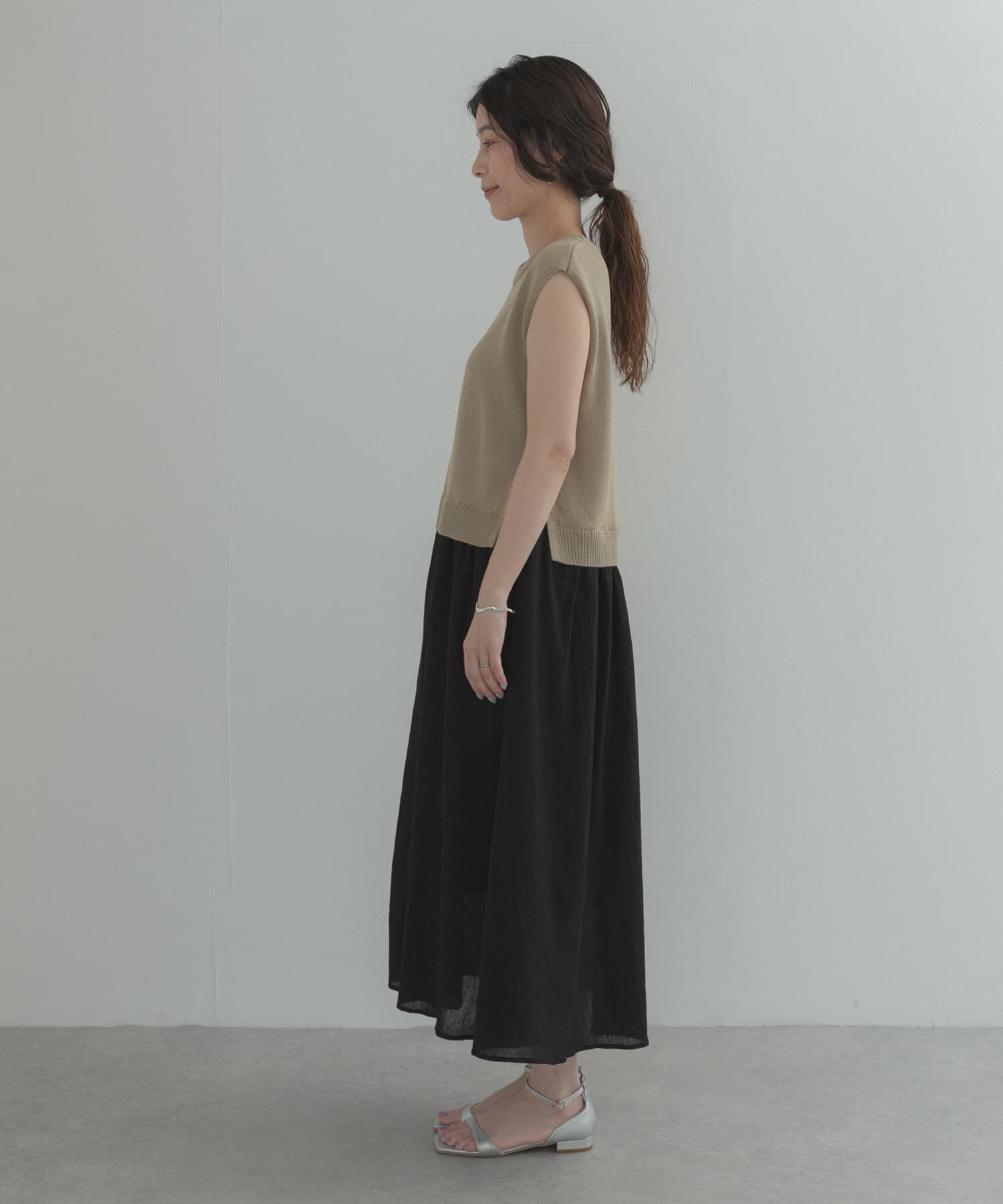 URBAN RESEARCH DOORS「『WEB限定』バイカラーニットドッキングワンピース」|ワンピース|