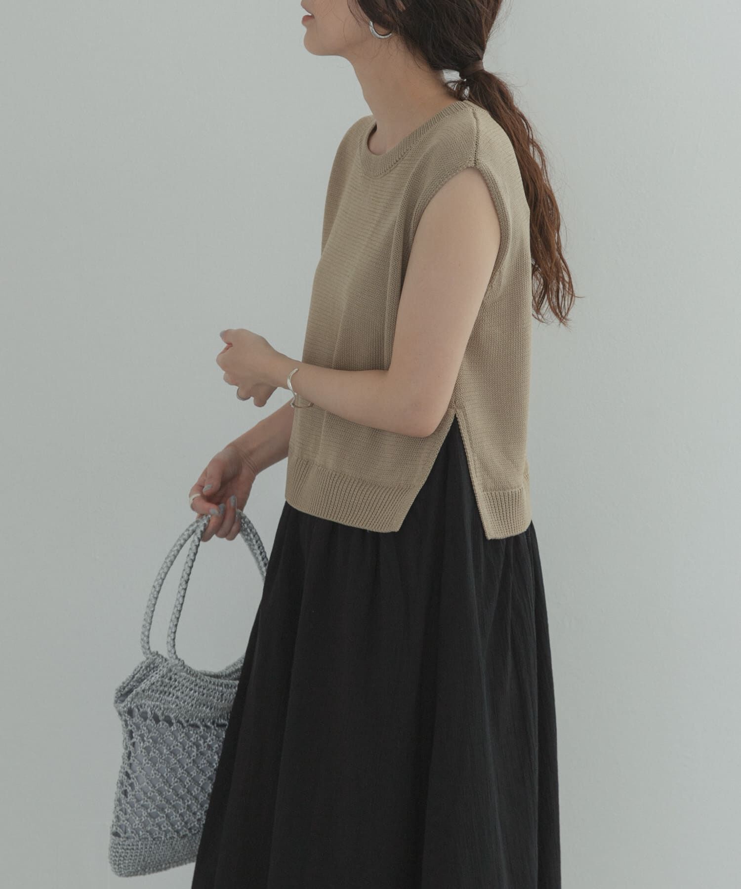 URBAN RESEARCH DOORS「『WEB限定』バイカラーニットドッキングワンピース」|ワンピース|