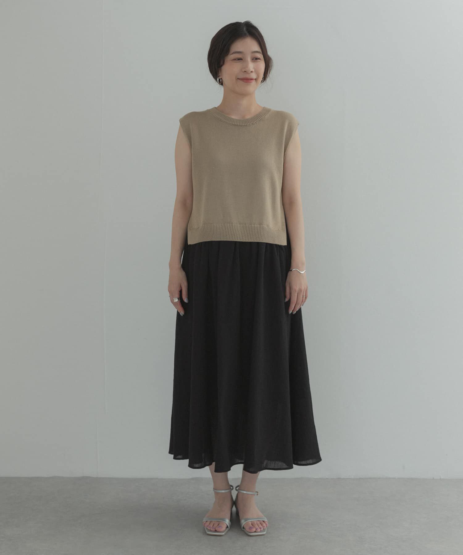 URBAN RESEARCH DOORS「『WEB限定』バイカラーニットドッキングワンピース」|ワンピース|