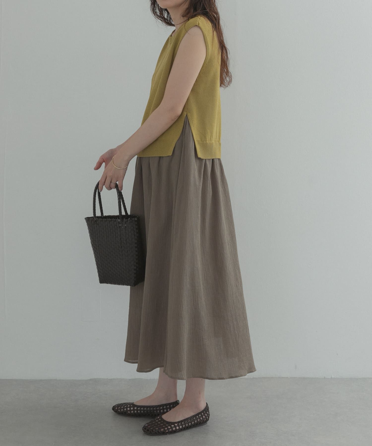 URBAN RESEARCH DOORS「『WEB限定』バイカラーニットドッキングワンピース」|ワンピース|