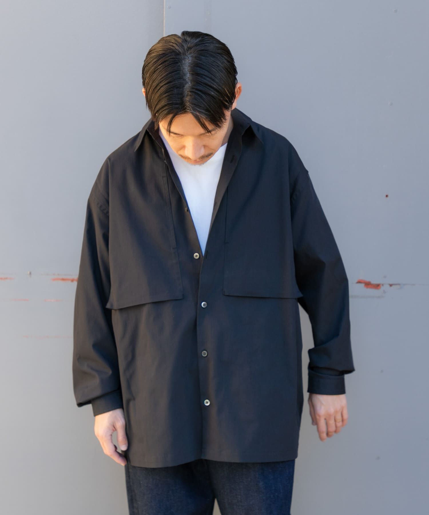 URBAN RESEARCH「Wide Dad　FUNCTIONAL WIDE SHIRTS」|シャツ・ブラウス|ブラック