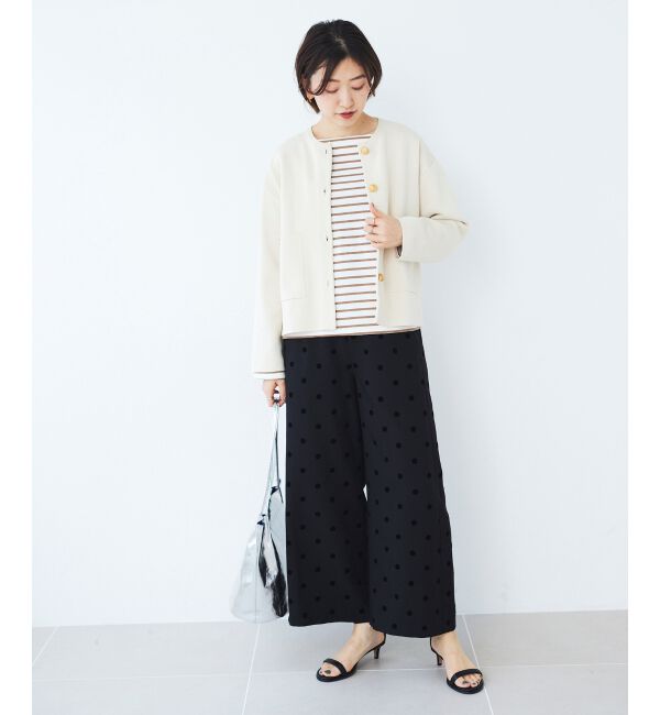 le.coeur blanc「《手洗い可能》ドットワイドパンツ」|その他|