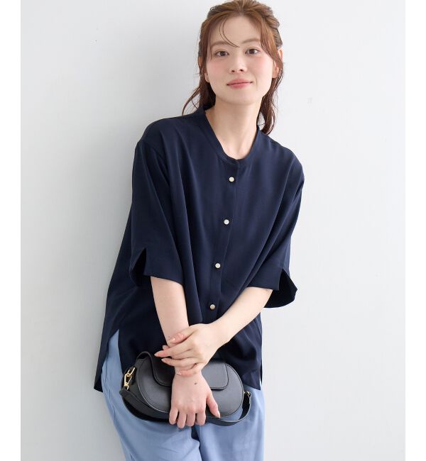  「＜累計8000枚販売突破！＞【二の腕カバー】2WAYジョーゼットブラウス」|シャツ・ブラウス|