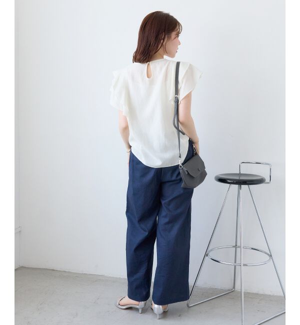  「【清涼感抜群】麻ワイドクロップドパンツ」|その他|