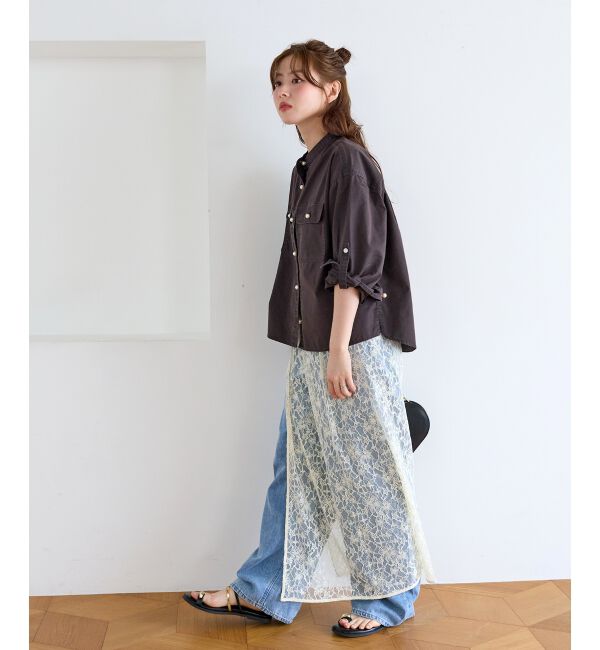  「スタンドネックパールボタンシャツ」|シャツ・ブラウス|