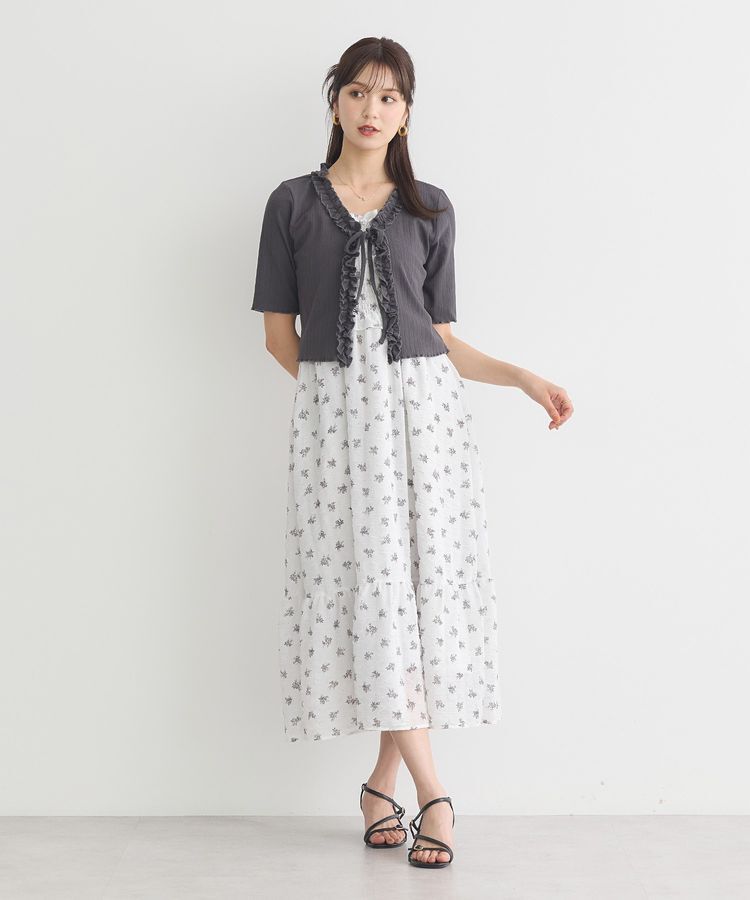 earth music&ecology「花柄シアーポップコーンキャミワンピース」|ワンピース|