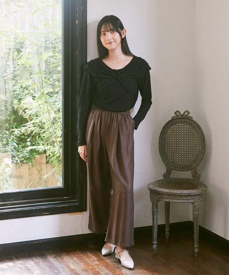 earth music&ecology「リボンライクドレーププルオーバー」|Tシャツ・カットソー|