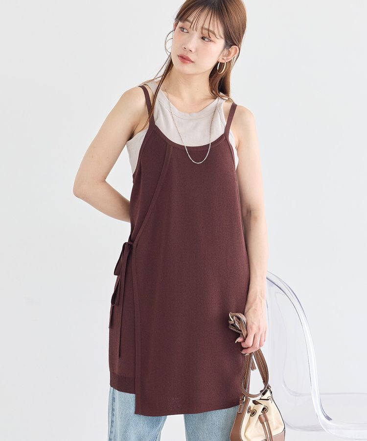 earth music&ecology「エプロンソウバリキャミドレス」|ワンピース|Brown