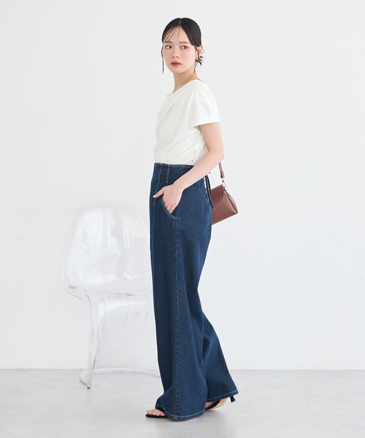 earth music&ecology「【WEB限定】フロントZIPバックレースアップデニム」|デニム|
