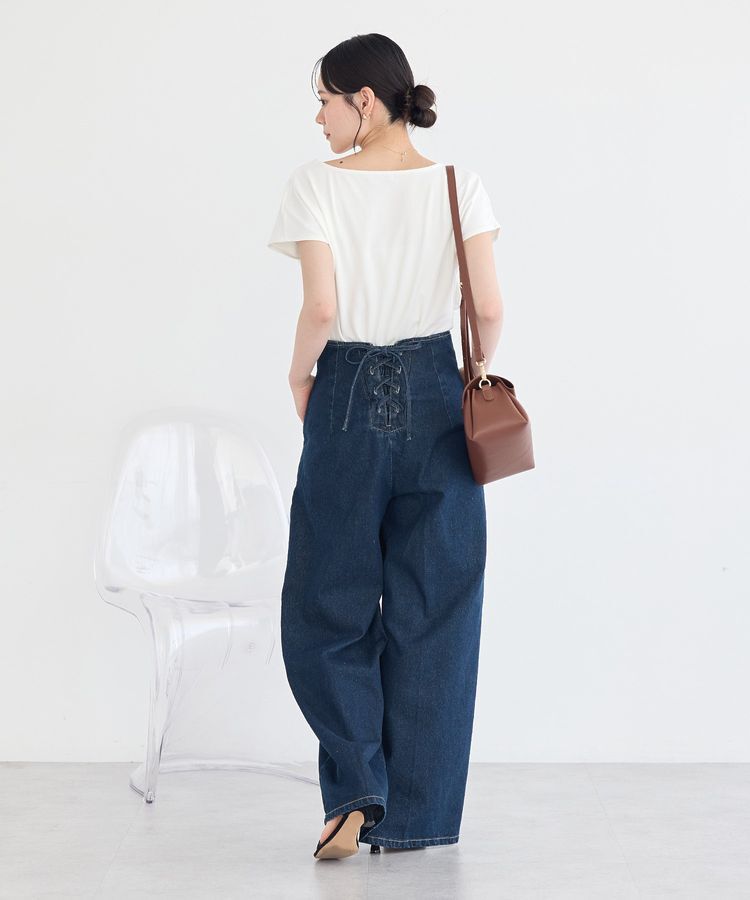 earth music&ecology「【WEB限定】フロントZIPバックレースアップデニム」|デニム|