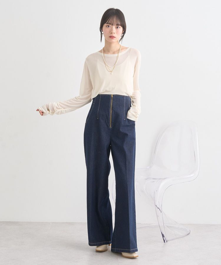 earth music&ecology「【WEB限定】フロントZIPバックレースアップデニム」|デニム|
