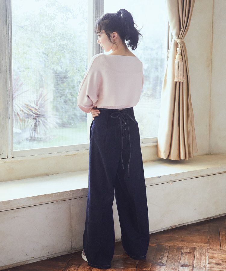 earth music&ecology「【WEB限定】フロントZIPバックレースアップデニム」|デニム|
