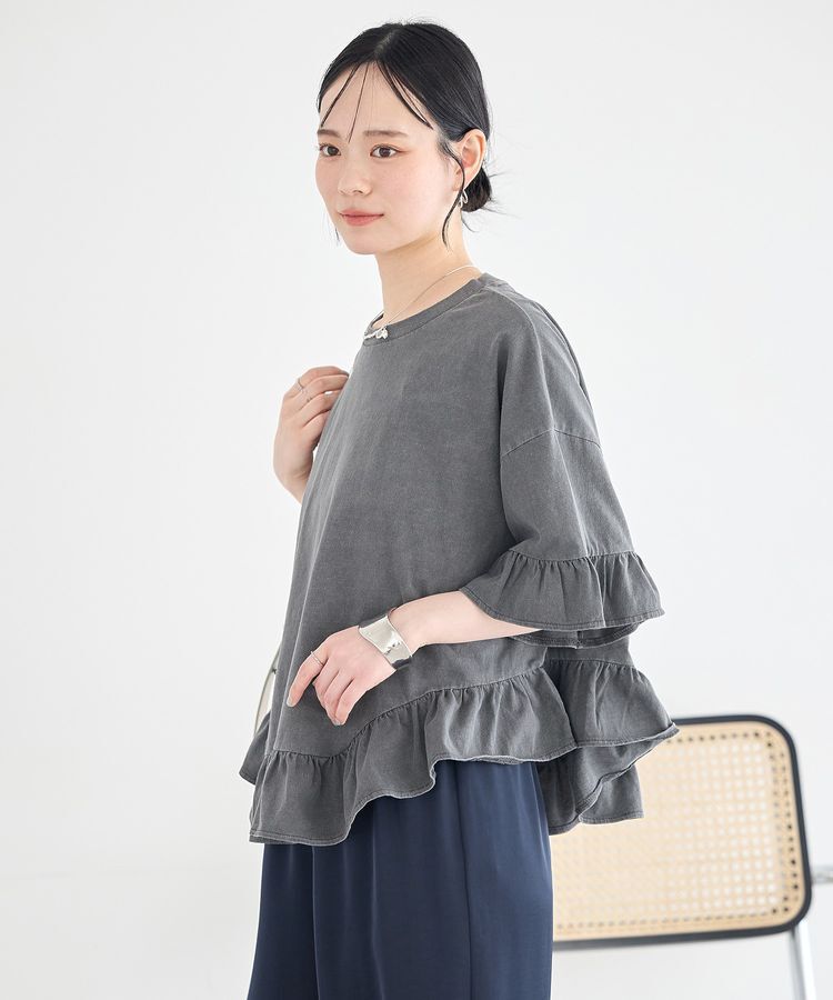 earth music&ecology「ピグメントフリルTシャツ」|Tシャツ・カットソー|