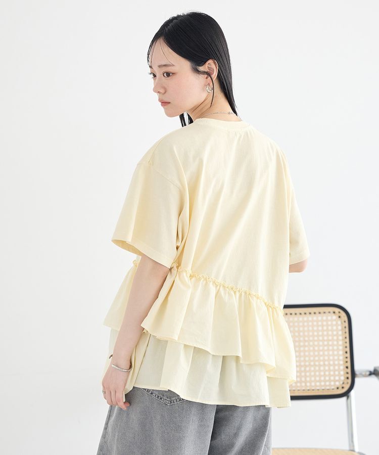 earth music&ecology「異素材ドッキンググラフィックTシャツ」|Tシャツ・カットソー|