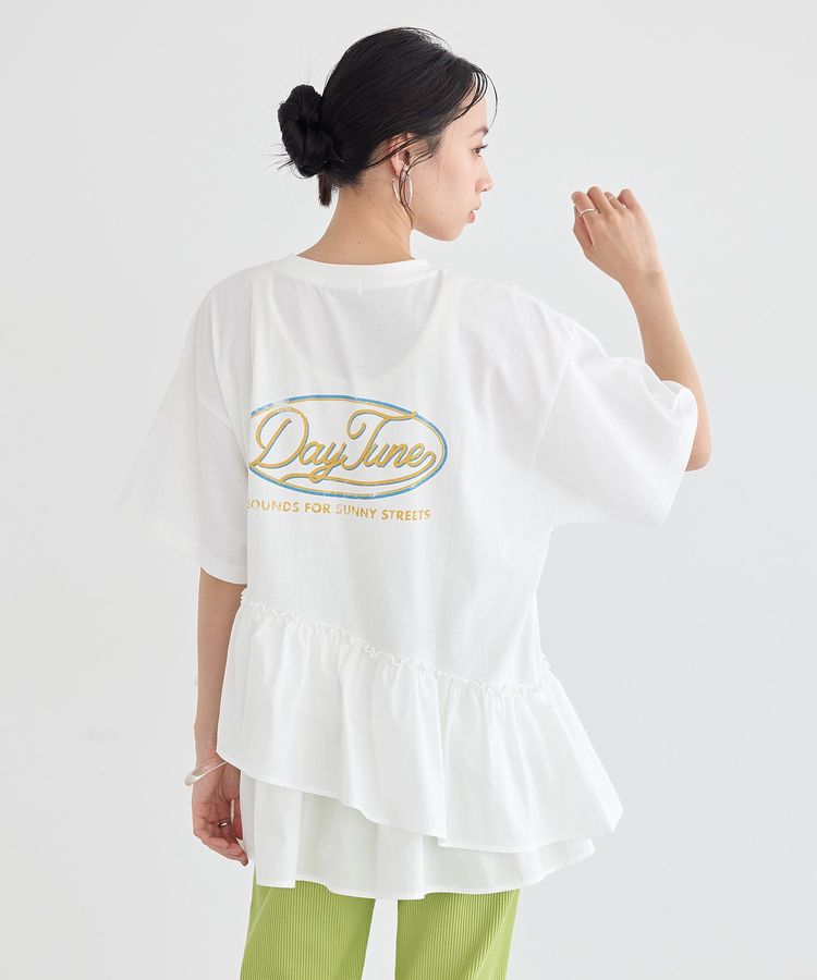 earth music&ecology「異素材ドッキンググラフィックTシャツ」|Tシャツ・カットソー|