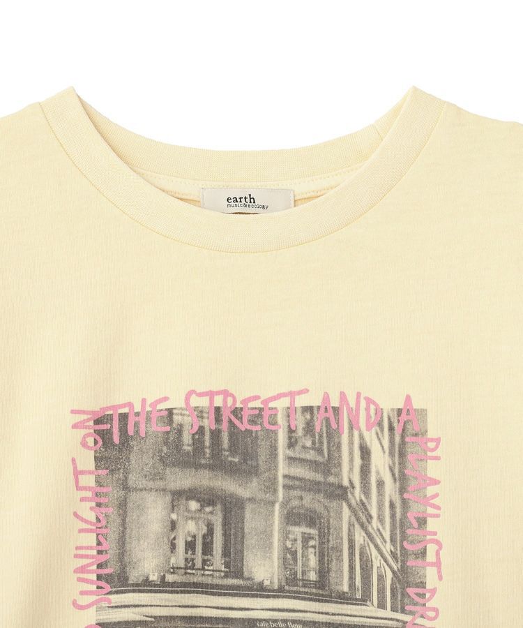 earth music&ecology「異素材ドッキンググラフィックTシャツ」|Tシャツ・カットソー|
