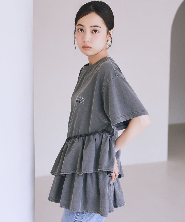 earth music&ecology「異素材ドッキンググラフィックTシャツ」|Tシャツ・カットソー|