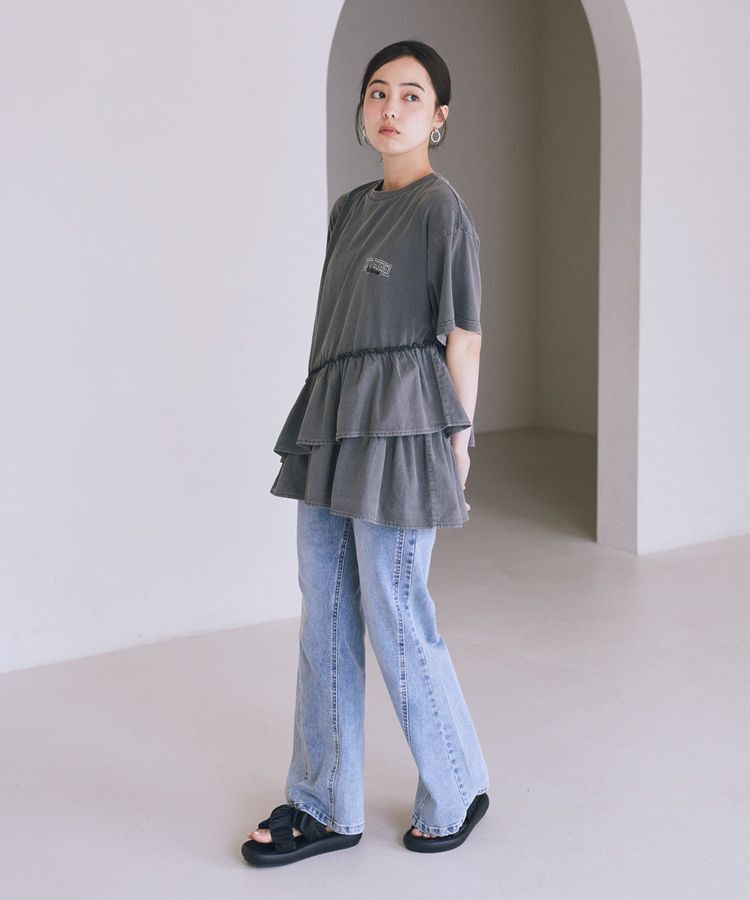 earth music&ecology「異素材ドッキンググラフィックTシャツ」|Tシャツ・カットソー|