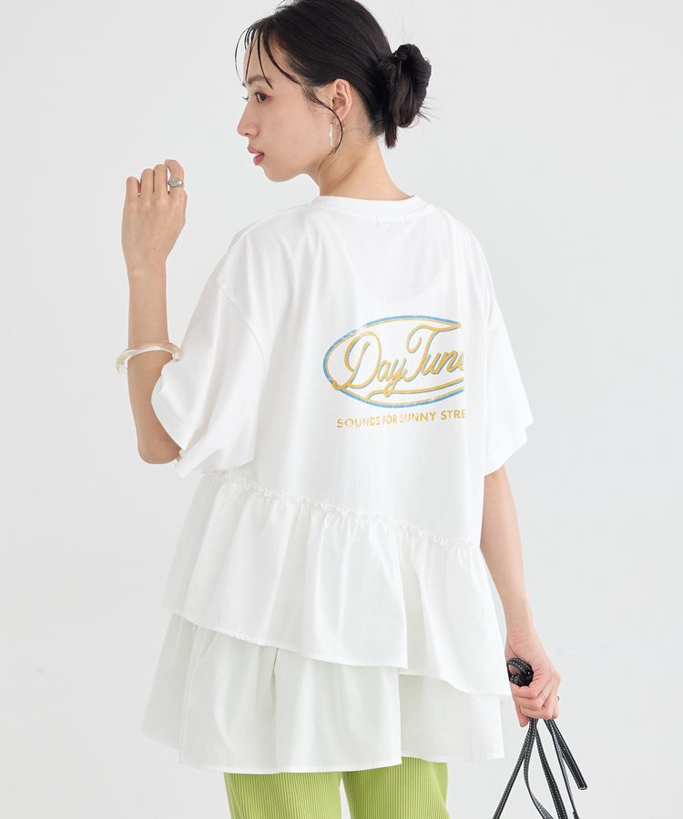 earth music&ecology「異素材ドッキンググラフィックTシャツ」|Tシャツ・カットソー|Off White