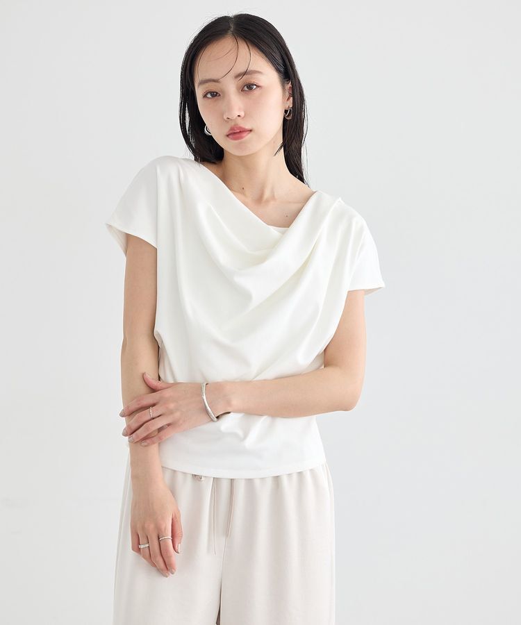 earth music&ecology「フレンチスリーブドレーププルオーバー」|Tシャツ・カットソー|