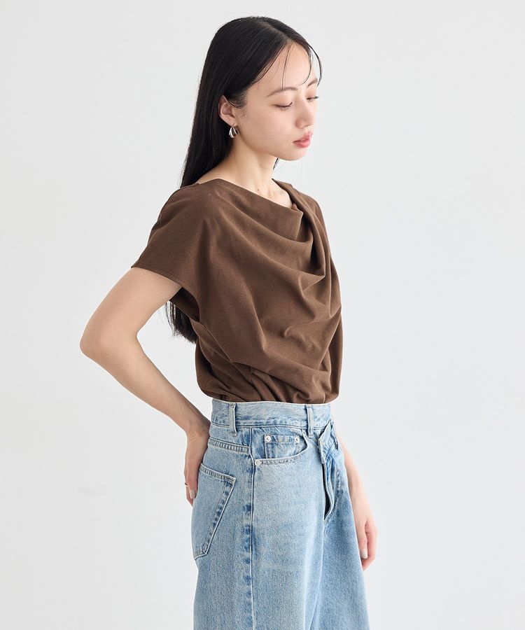 earth music&ecology「フレンチスリーブドレーププルオーバー」|Tシャツ・カットソー|