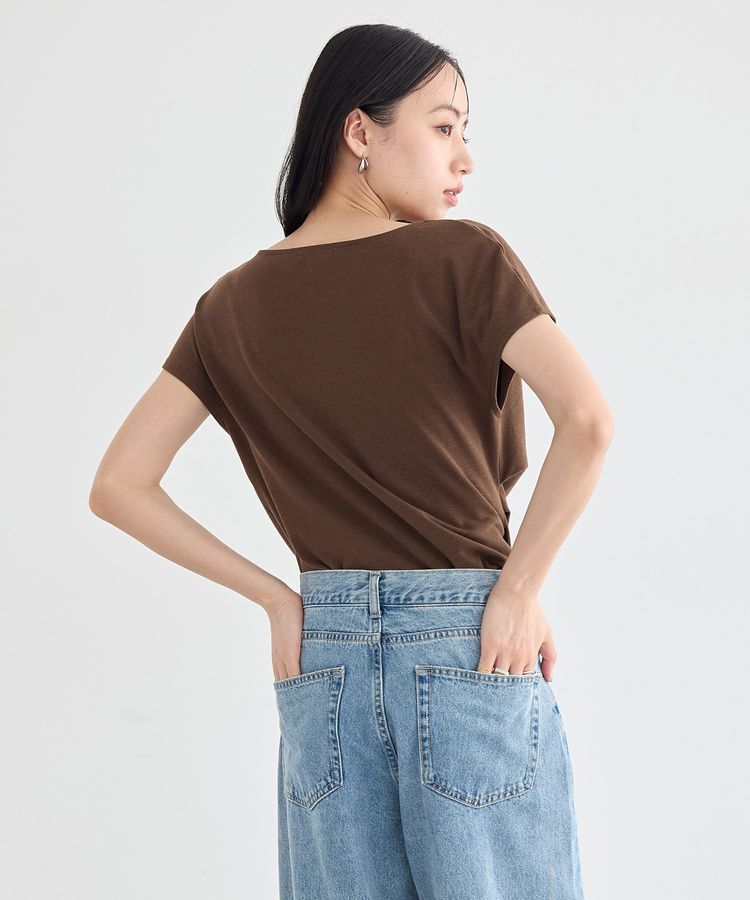 earth music&ecology「フレンチスリーブドレーププルオーバー」|Tシャツ・カットソー|
