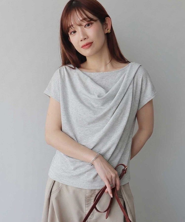 earth music&ecology「フレンチスリーブドレーププルオーバー」|Tシャツ・カットソー|Gray Mixture
