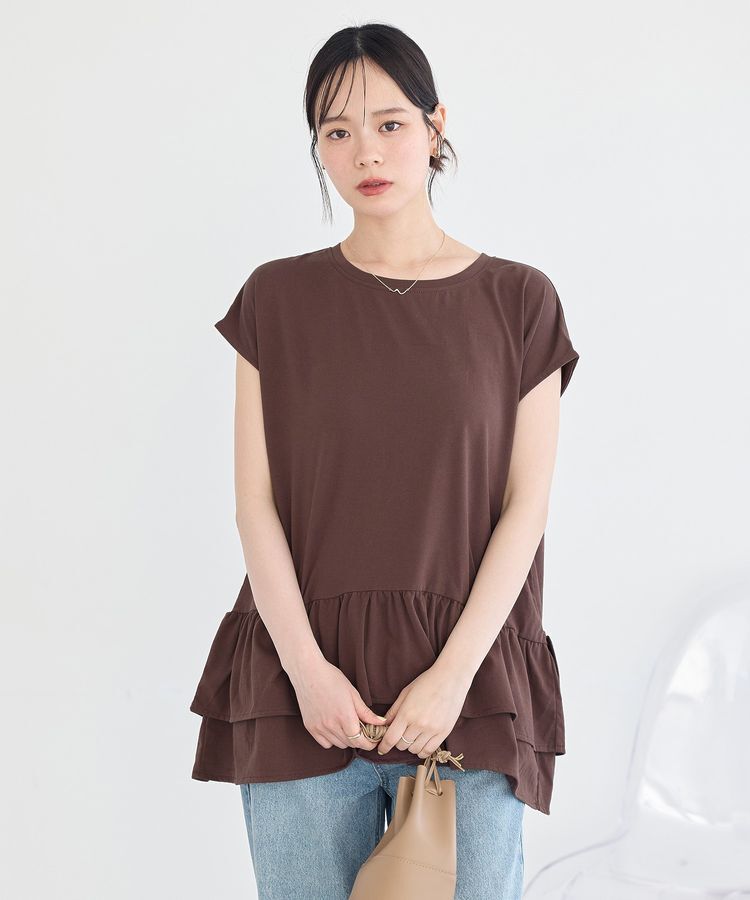 earth music&ecology「【接触冷感】ラッフルヘムプルオーバー」|チュニック|