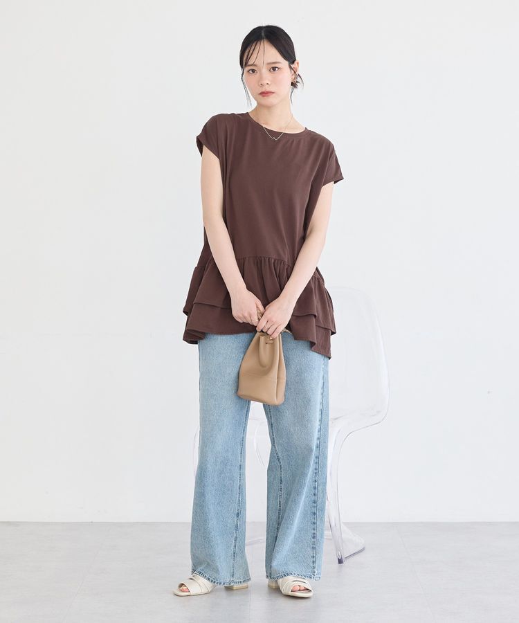 earth music&ecology「【接触冷感】ラッフルヘムプルオーバー」|チュニック|