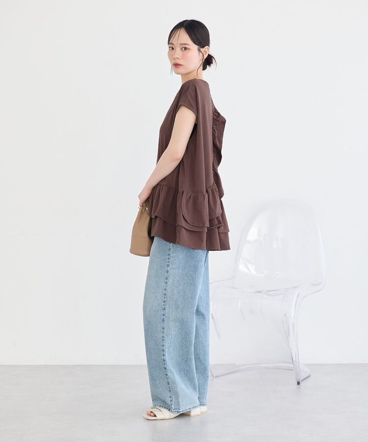 earth music&ecology「【接触冷感】ラッフルヘムプルオーバー」|チュニック|