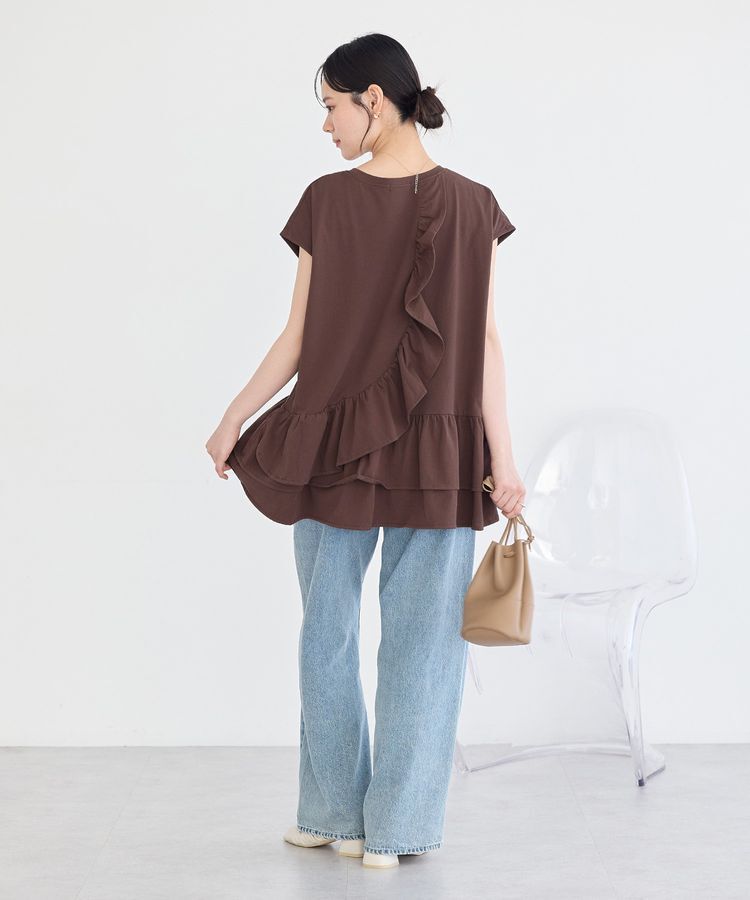 earth music&ecology「【接触冷感】ラッフルヘムプルオーバー」|チュニック|