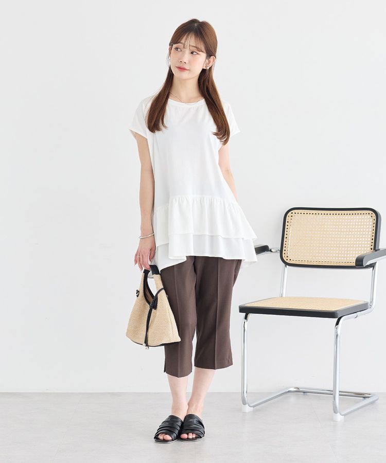 earth music&ecology「【接触冷感】ラッフルヘムプルオーバー」|チュニック|