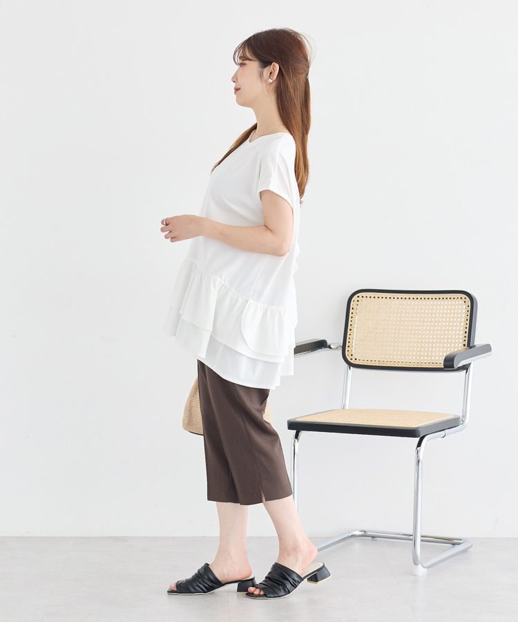 earth music&ecology「【接触冷感】ラッフルヘムプルオーバー」|チュニック|
