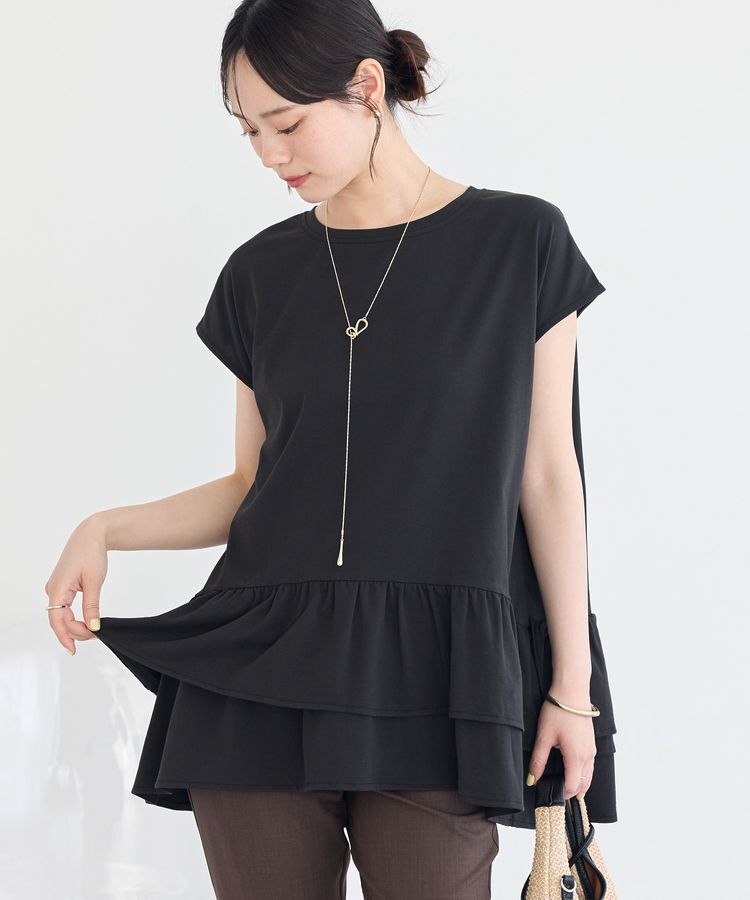 earth music&ecology「【接触冷感】ラッフルヘムプルオーバー」|チュニック|