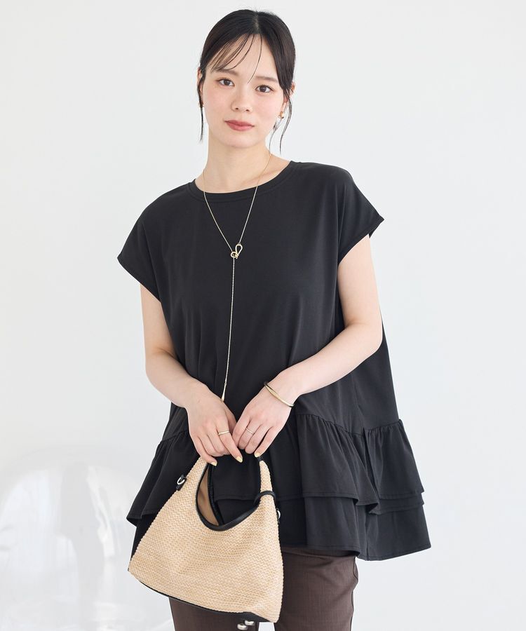 earth music&ecology「【接触冷感】ラッフルヘムプルオーバー」|チュニック|