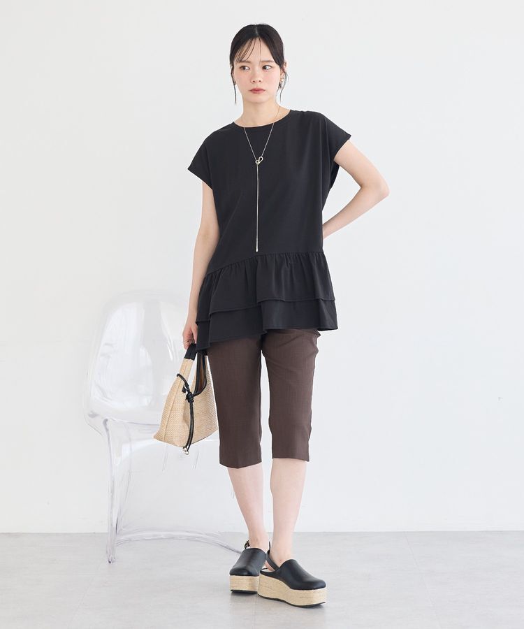earth music&ecology「【接触冷感】ラッフルヘムプルオーバー」|チュニック|