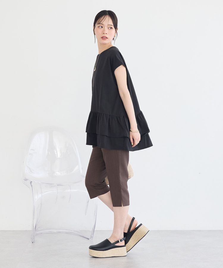 earth music&ecology「【接触冷感】ラッフルヘムプルオーバー」|チュニック|